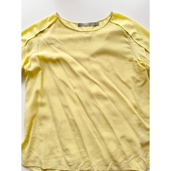 TIGER OF SWEDEN Laci Yellow 100% Silk Crepe Raglan T-Shirt Blouse, Size 38 / M - Picture 7 of 13